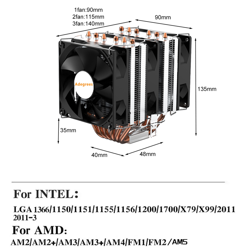 6 Heat Pipe CPU Air Cooler 4Pi - đánh giá và giá Cpu Heatsink